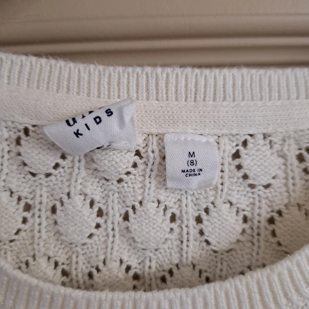 Kids GAP MEDIUM Crescent pointelle knit‎ short sleeve top